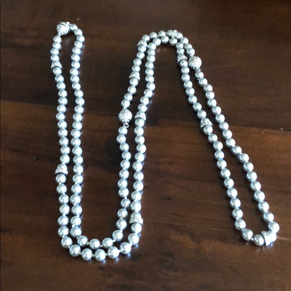 Convertible Pearl Necklace (Silver pearls) - Picture 4 of 8